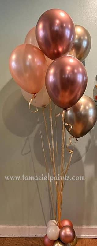 Copper colored balloon display